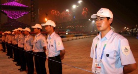 我公司參加奧運會、園博會等大型活動的情景